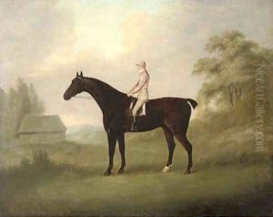 A racehorse with jockey up by John Nost Sartorius