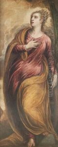 A Female Saint Holding A Martyr's Palm