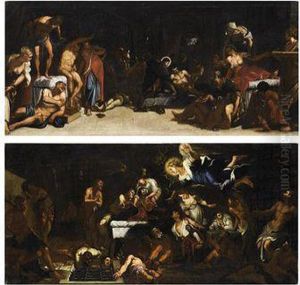 San Rocco Risana Gli Appestati; E San Rocco Confortato Da Un Angelo by Jacopo Tintoretto (Robusti)