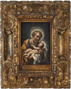 L'enfant Jesus Dans Les Bras De Saint Joseph by Jacopo Tintoretto (Robusti)