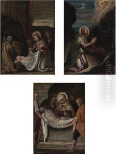 The Adoration Of The Magi,
Christ Praying In The Desert, Thelamentation: A Set Of Three Paintings by Jacopo Tintoretto (Robusti)