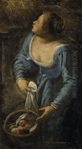 A Woman With A Basket Of Fruit, A Fragment by Jacopo Tintoretto (Robusti)