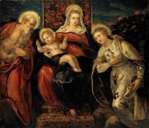 Madonna, Bimbo, San Girolamo E Santa Caterina by Jacopo Tintoretto (Robusti)
