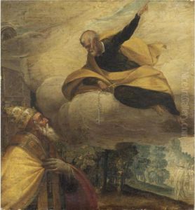 San Pietro Appare A Papa Gregorio Xiii In Veste Di San Gregorio Magno by Jacopo Tintoretto (Robusti)