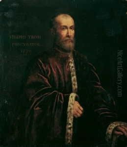 Bildnis Des Venezianischen Prokurators Filippo Tron (amtszeit 1550-1556). by Jacopo Tintoretto (Robusti)