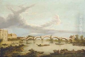The Pagoda Bridge at Hampton Court by Samuel Scott