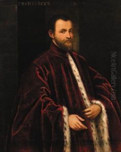 Portrait Of A Venetian Nobleman, Three-quarter-length, Wearing Anermine-lined Red Robe Portrait Of A Venetian Nobleman, Three-quarter-length, Wearing Anermine-lined Red Robe