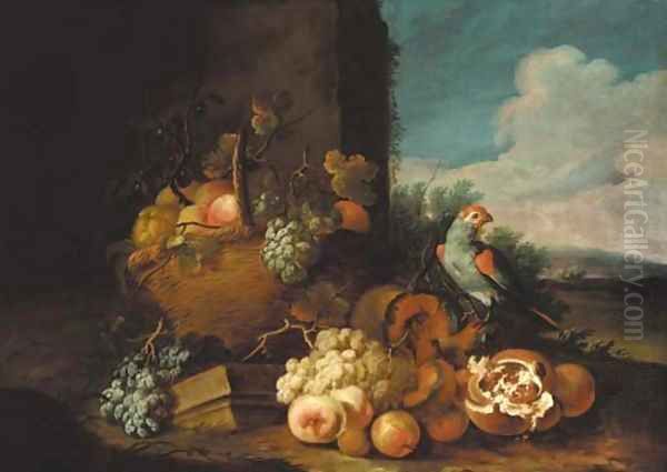 A basket of grapes - view 1