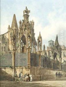 The tomb of the Scala family, Verona by Carl Ferdinand Sprosse
