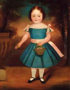 Portrait of a girl by English Naive School