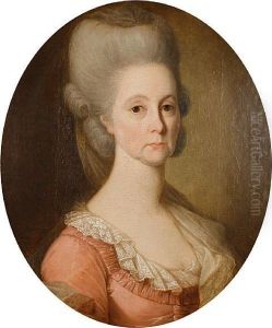 Portrait Of A Lady, Bust Length, In A Pinkdress