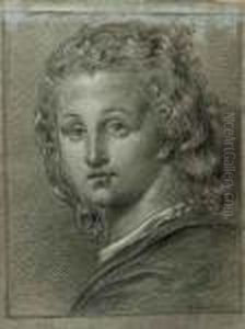 Portrait Of A Boy, Bust-length, In A Black Costume With A Whitecollar
