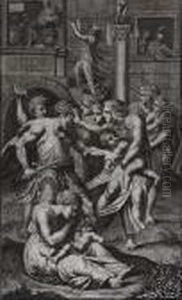 Menlaus And Paris, Together With
Ten Figural Scenes By Ch. Demechel, Jeremias Wolff, Stoelzel, Natalis,
And Others - view 1
