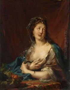 Cleopatra Holding A Snake In Her Hands
