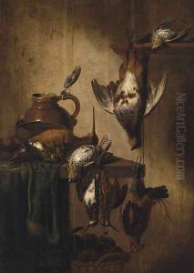 A dead Partridge, Snipe, Woodcock and other Birds by Petrus Schotanus