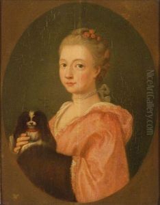 Portrait Of A Woman And Her Dog by Johann Heinrich The Elder Tischbein