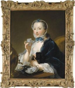 Artist's Wife Marie Sophie
Robert Behind A Table And Holding A Cup Of Tea by Johann Heinrich The Elder Tischbein