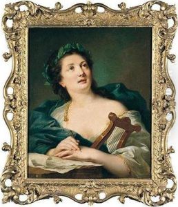 A Muse Of Music, Probably 
Terpsichore, Wearing A Laurel Wreath In Her Hair, Holding A Lyre And A 
Pencil, Her Arms Resting Upon A Music Score