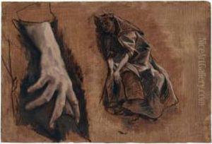 A Study Of A Hand And A Study Of A Seated Woman A Study Of A Hand And A Study Of A Seated Woman