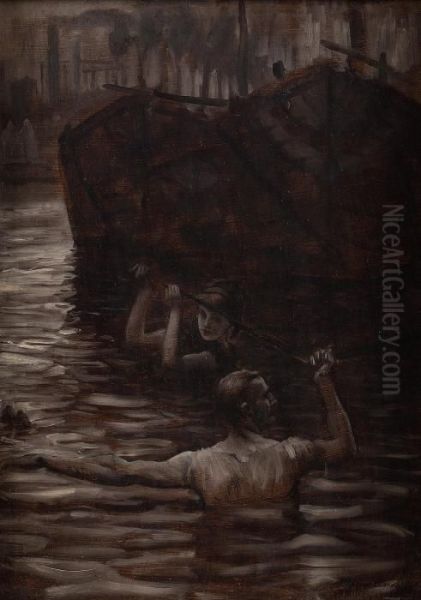Renee Mauperin, Renee And Reverchon Swimming In The Seine - view 1