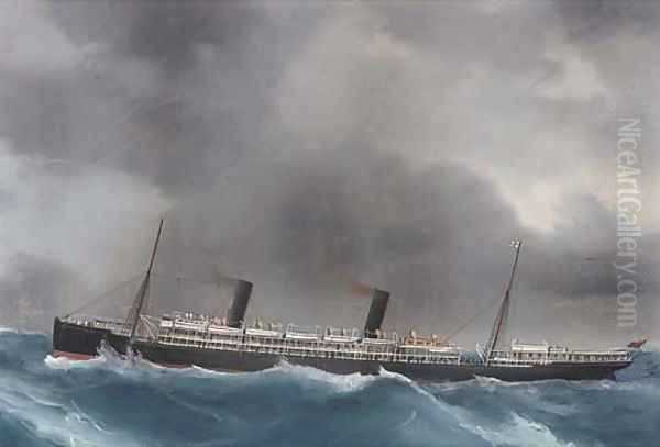 R.M.S. Ophir in heavy weather - view 1