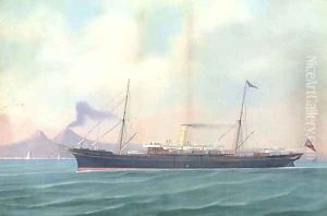 The British steam vessel Victoria in Neapolitan waters by A. De Simone