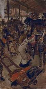 The Cab Road, Victoria Station by James Jacques Joseph Tissot