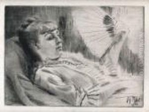 L'eventail by James Jacques Joseph Tissot