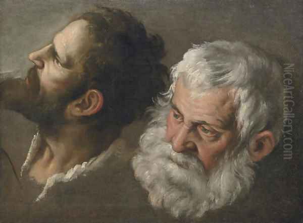 Head studies of two men - view 1