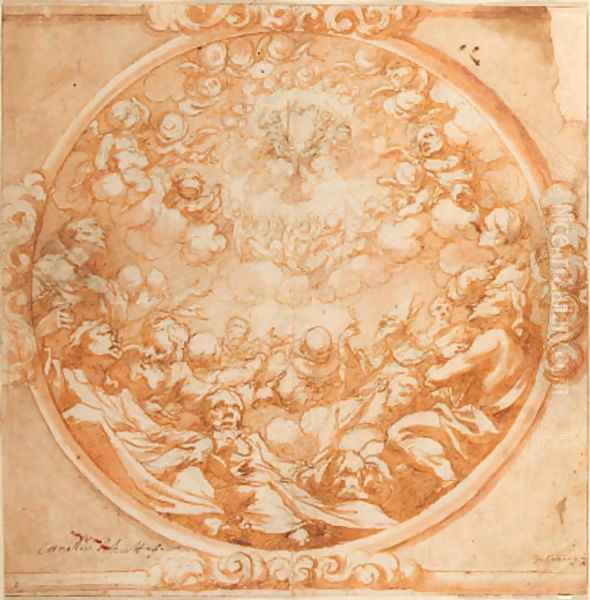 A vision of the Trinity appearing - view 1