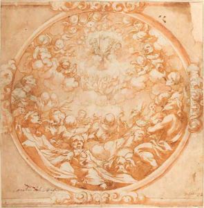 A vision of the Trinity appearing A vision of the Trinity appearing