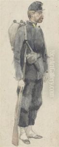 A Soldier Carrying A Rifle by James Jacques Joseph Tissot