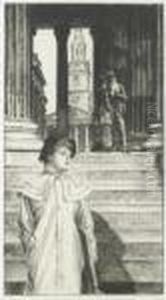 The Portico Of The National Gallery, London (w. 40) by James Jacques Joseph Tissot