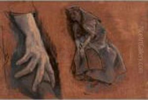 Study For The Figure Of Christ And The Hand Of A Peasant For The Lost Painting by James Jacques Joseph Tissot
