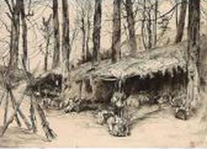 Kampement Tijdens De Belegering Van Parijs by James Jacques Joseph Tissot