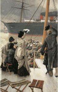 'good Bye' - On The Mersey by James Jacques Joseph Tissot