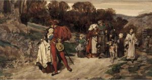Sketch For Le Depart Du Finace by James Jacques Joseph Tissot
