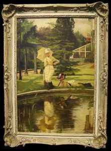 In An English Garden by James Jacques Joseph Tissot