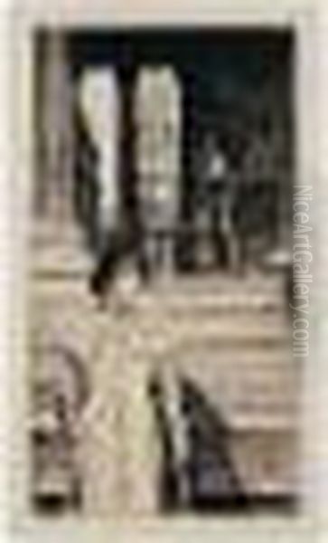 The Portico Of The National Gallery, London; And The Widower (wentworth 40; And 28) - view 1