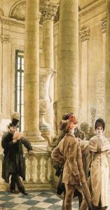 Au Louvre (visiteurs Trangers Au Louvre) by James Jacques Joseph Tissot