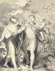 Prince William III of Orange flanked by Fame and Wisdom by Anglo-Dutch School