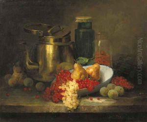 Still life with a copper kettle by European School