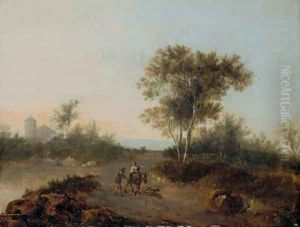 An Italianate landscape with travelers on a path by Jan Gabrielsz. Sonje