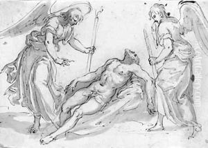 The dead Christ with two angels The dead Christ with two angels