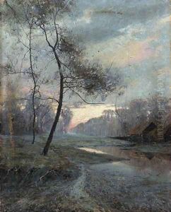Rural Landscape at Sunset by Alexei Kondratyevich Savrasov