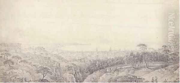 View of Naples, Vesuvius beyond - view 1