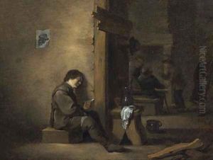 Boors smoking and drinking in a tavern