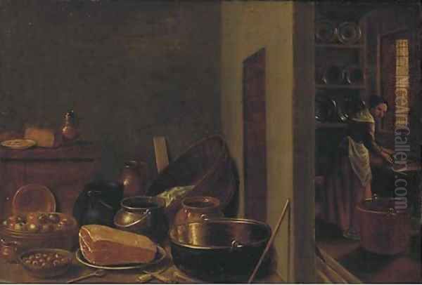 A kitchen interior with utensils in the foreground - view 1