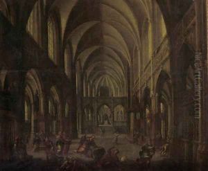 Christ driving the moneylenders from the temple by Hendrick Van Steenwyck