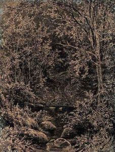 Stream in a wooded Glade by Ivan Shishkin